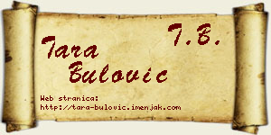 Tara Bulović vizit kartica